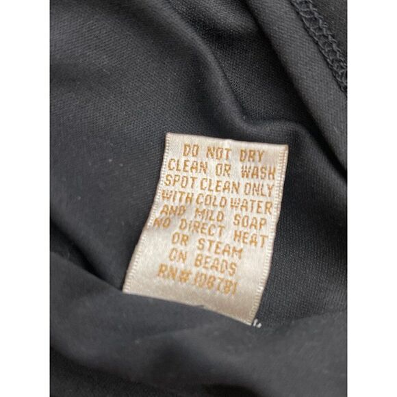 Aidan Mattox Women Black Sleeveless Sequined Lace Dress Size 4 - Picture 10 of 11